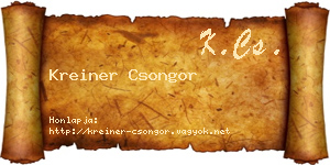 Kreiner Csongor névjegykártya